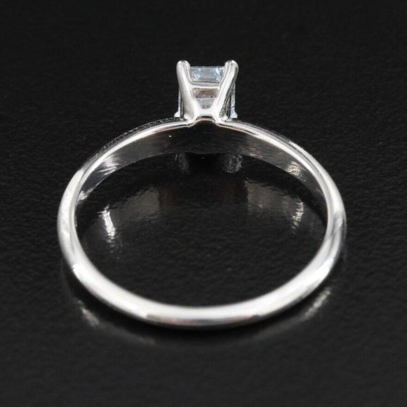 Size 7 14K White Gold 0.55 ct Lab Grown Emerald Cut Diamond Ring - Picture 5 of 7